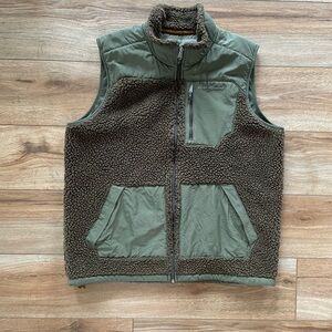Eddie Bauer Olive and Chocolate Fleece Vest